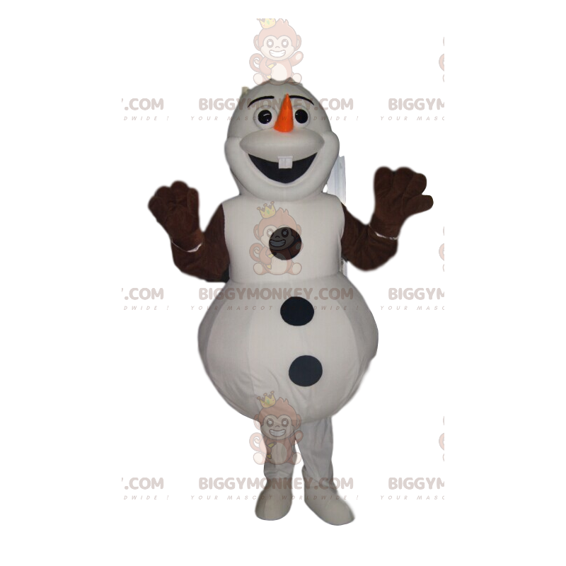 Olafs BIGGYMONKEY™ Maskottchenkostüm, Happy Frozen Snowman -