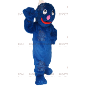 Sjovt behåret blå monster BIGGYMONKEY™ maskotkostume -