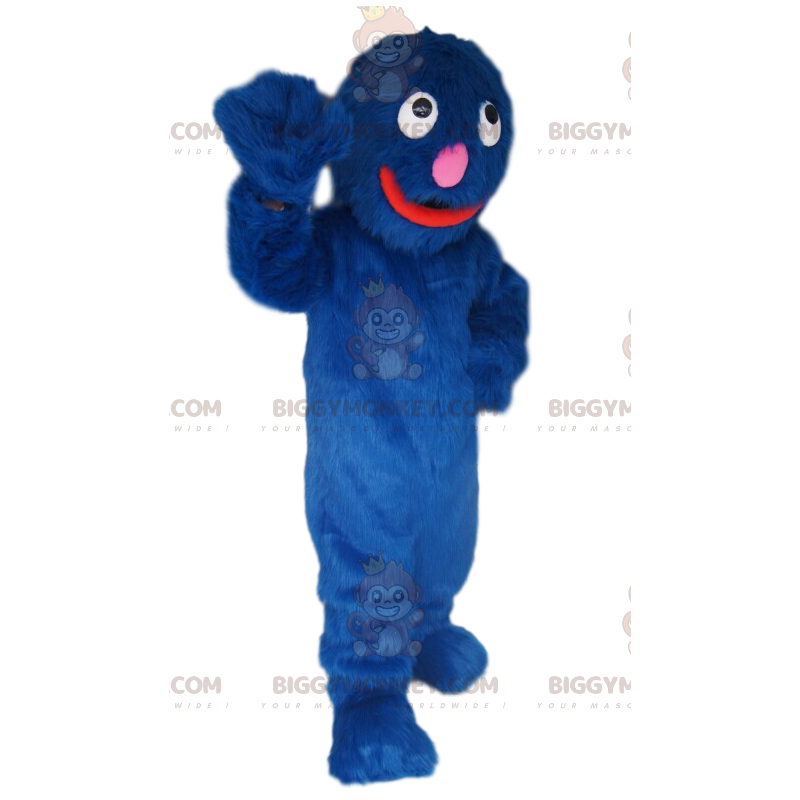 Divertente costume da mascotte del mostro peloso blu