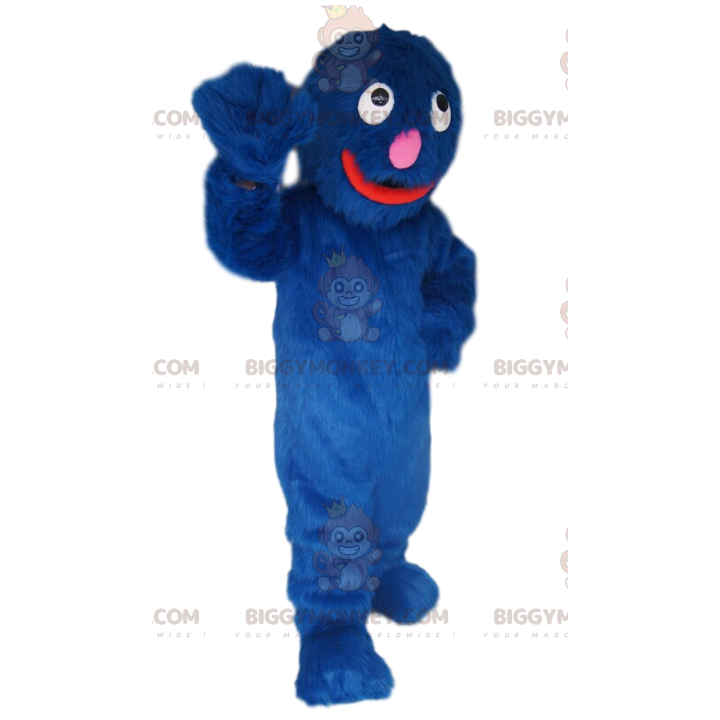 Divertido disfraz de mascota monstruo azul peludo BIGGYMONKEY™