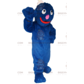 Kostium maskotka śmieszny włochaty niebieski potwór