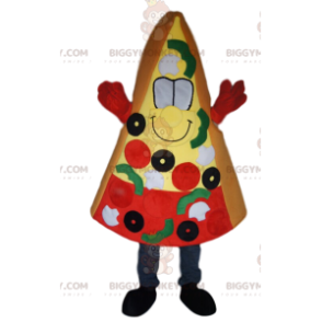 Costume de mascotte BIGGYMONKEY™ de part de pizza olives