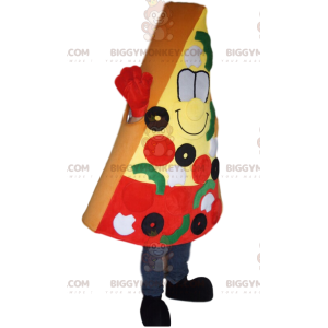 Costume de mascotte BIGGYMONKEY™ de part de pizza olives