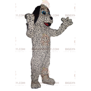 Costume de mascotte BIGGYMONKEY™ de chien blanc moucheté noir -
