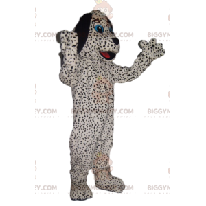 Fantasia de mascote BIGGYMONKEY™ de cachorro branco com manchas