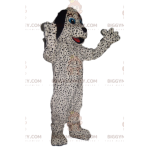 Fantasia de mascote BIGGYMONKEY™ de cachorro branco com manchas