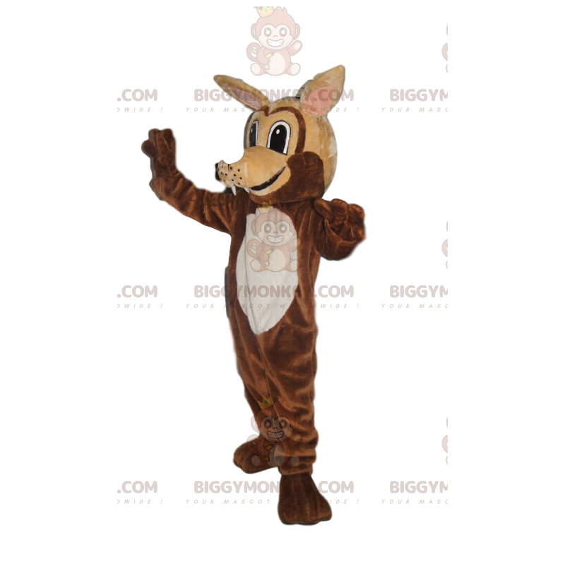 Costume de mascotte BIGGYMONKEY™ de loup très souriant -