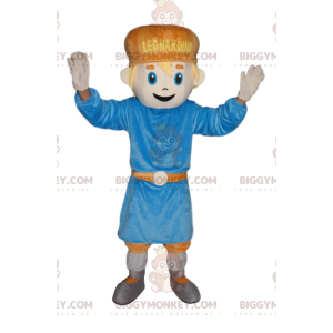 Disfraz de mascota Little Boy BIGGYMONKEY™ con túnica azul -