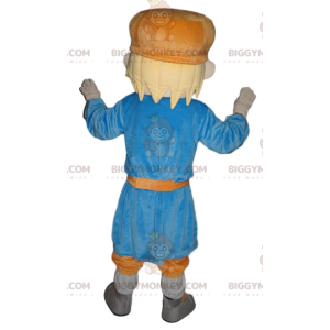 Costume da mascotte BIGGYMONKEY™ da ragazzino con tunica blu -