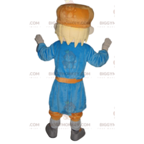 Little Boy BIGGYMONKEY™ Mascot Costume with Blue Tunic -