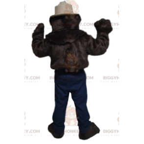 Costume de mascotte BIGGYMONKEY™ d'ours brun avec un chapeau