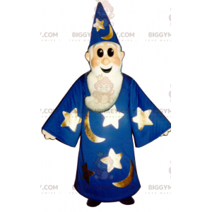 Merlin the Sorcerer Wizard BIGGYMONKEY™ maskottiasu sinisellä