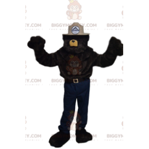 Costume de mascotte BIGGYMONKEY™ d'ours brun avec un chapeau