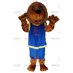 Disfraz de mascota Brown Lion BIGGYMONKEY™ con ropa deportiva