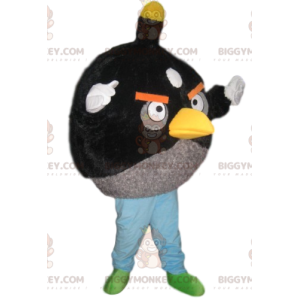 Angry Bird Schwarz-Graues BIGGYMONKEY™ Maskottchen-Kostüm -