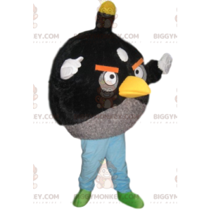 Angry Bird svart och grå BIGGYMONKEY™ maskotdräkt - BiggyMonkey