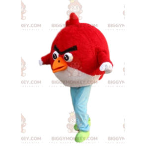 Costume mascotte BIGGYMONKEY™ Angry Bird rosso e nero -