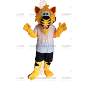 Costume da mascotte tigre super entusiasta BIGGYMONKEY™ con