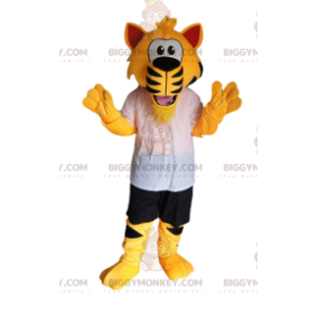 Super entusiastisk tiger BIGGYMONKEY™ maskotkostume med