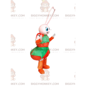 BIGGYMONKEY™ White Ant Mascot -asu punaisella ja vihreällä