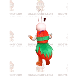 BIGGYMONKEY™ Weißes Ameisen-Maskottchen-Kostüm mit rotem und