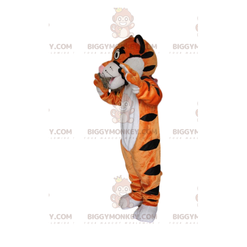 Costume da mascotte Tiger BIGGYMONKEY™ molto giocoso e troppo