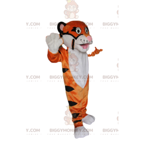 Costume de mascotte BIGGYMONKEY™ de tigre très enjoué et trop