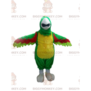 Costume de mascotte BIGGYMONKEY™ de perroquet multicolore avec