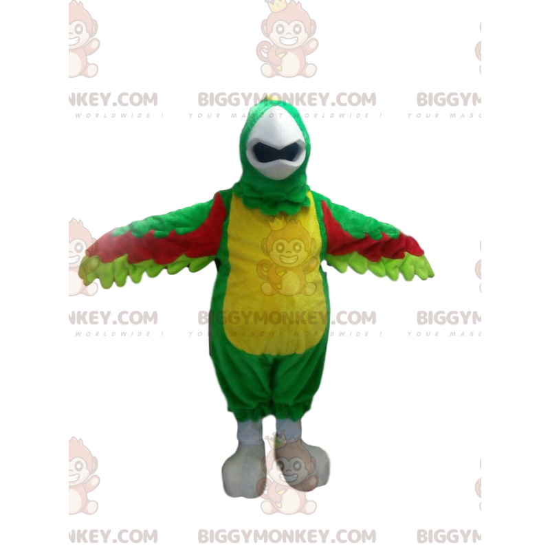 Costume de mascotte BIGGYMONKEY™ de perroquet multicolore avec