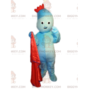 BIGGYMONKEY™ maskotkostume Aqua Blue Character med rød krone -