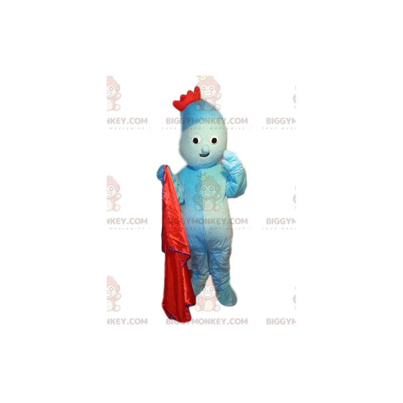 Traje de mascote BIGGYMONKEY™ Personagem Aqua Blue com coroa