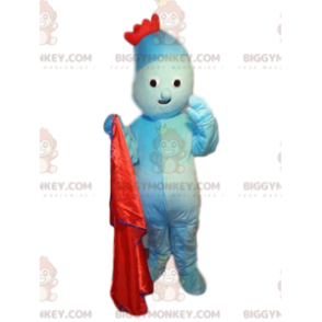 BIGGYMONKEY™ Μασκότ Κοστούμι Aqua Blue χαρακτήρας με κόκκινο