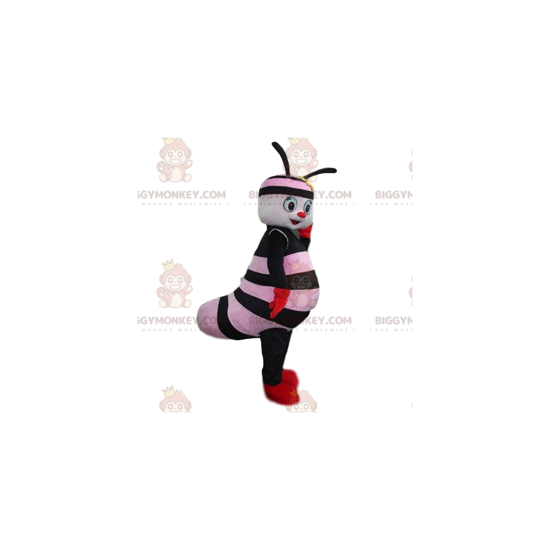 BIGGYMONKEY™ Costume da mascotte di piccolo insetto nero e rosa