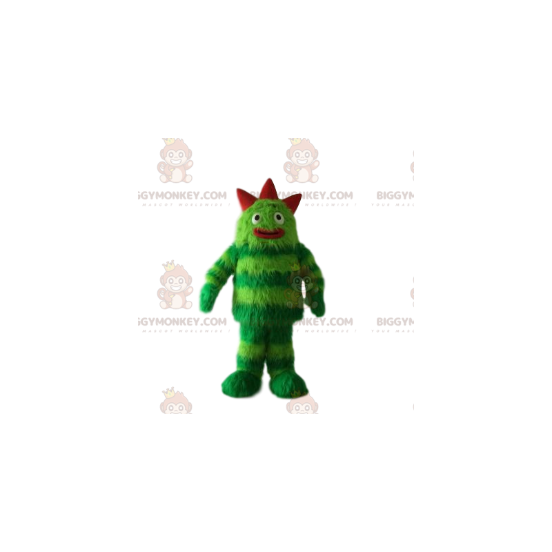 Traje de mascote de monstro verde e vermelho BIGGYMONKEY™ –