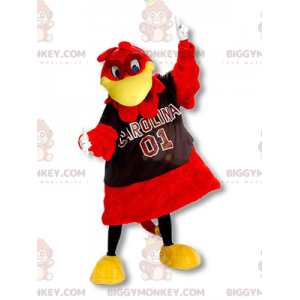 Costume de mascotte BIGGYMONKEY™ d'oiseau rouge et jaune géant