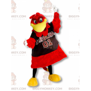 Disfraz de mascota pájaro gigante rojo y amarillo BIGGYMONKEY™
