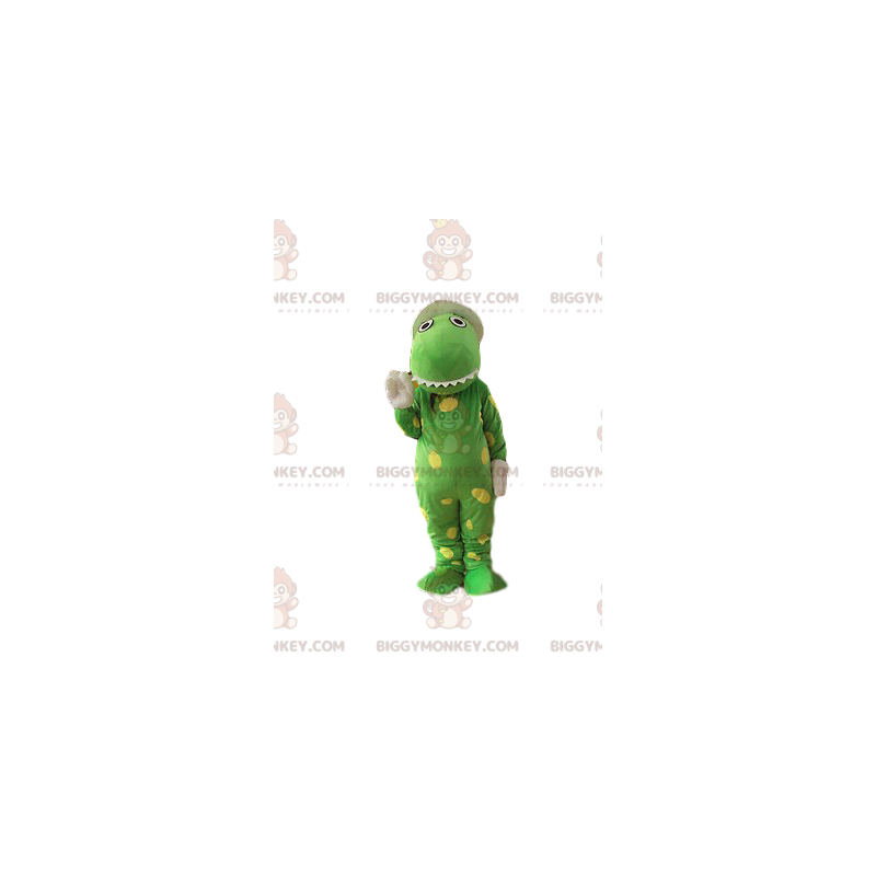Στολή μασκότ BIGGYMONKEY™ Πολύ αστείος πράσινος κροκόδειλος με