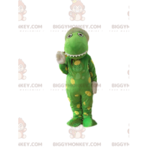 Traje de mascote BIGGYMONKEY™ de crocodilo verde muito