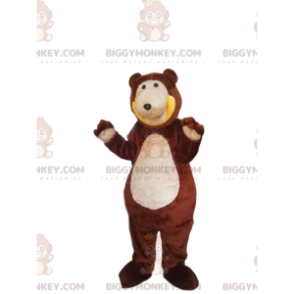 BIGGYMONKEY™ Mascot Costume Brown Bear With Huge Smile -