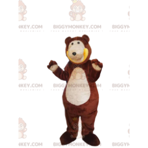 BIGGYMONKEY™ maskotkostume Brun bjørn med stort smil -