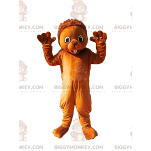 Traje de mascote bonito de castor marrom BIGGYMONKEY™ –