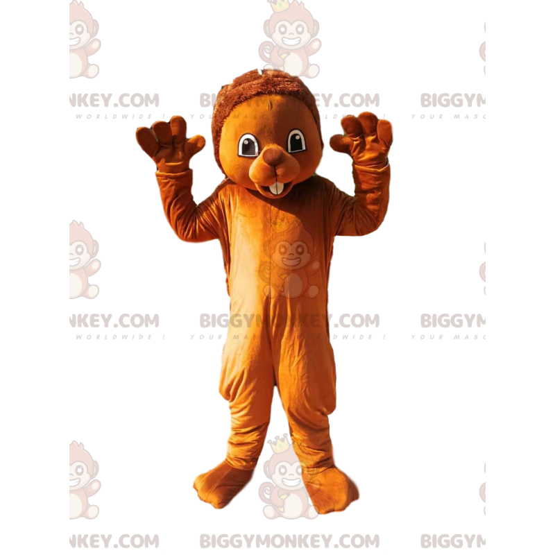 Costume de mascotte BIGGYMONKEY™ de castor marron tout mignon -