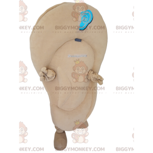 Beige Ear BIGGYMONKEY™ maskottiasu. Beige korvapuku -