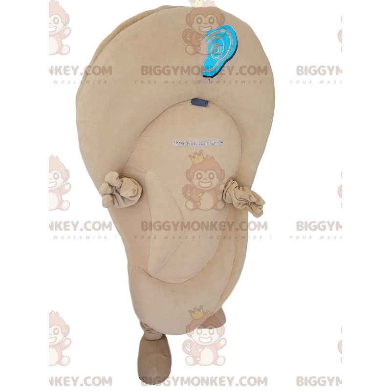 Beige Ear BIGGYMONKEY™ maskottiasu. Beige korvapuku -