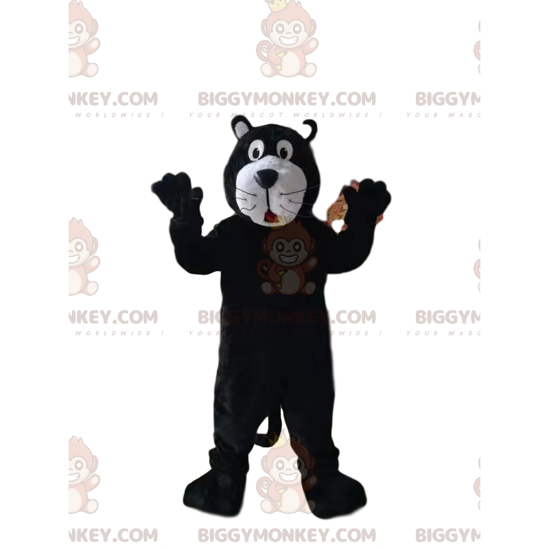 Costume de mascotte BIGGYMONKEY™ de panthère noire stupéfaite -