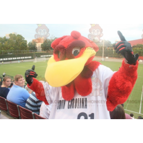 Costume de mascotte BIGGYMONKEY™ d'oiseau rouge et jaune géant