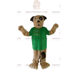 Brown Dog BIGGYMONKEY™ Mascot Costume With Green T-Shirt –