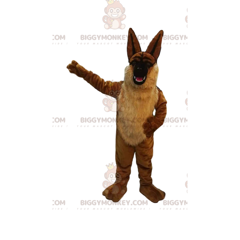 Kostium maskotki BIGGYMONKEY™ Groźny brązowy pies z dużymi