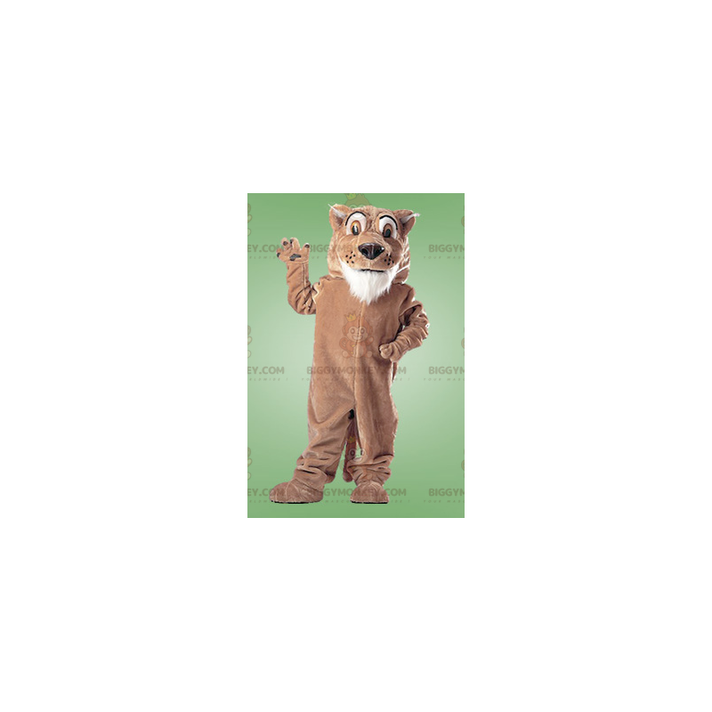Kostium maskotka olbrzymiego brązowo-białego tygrysa