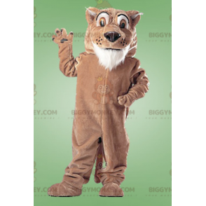 Costume de mascotte BIGGYMONKEY™ de tigre marron et blanc géant